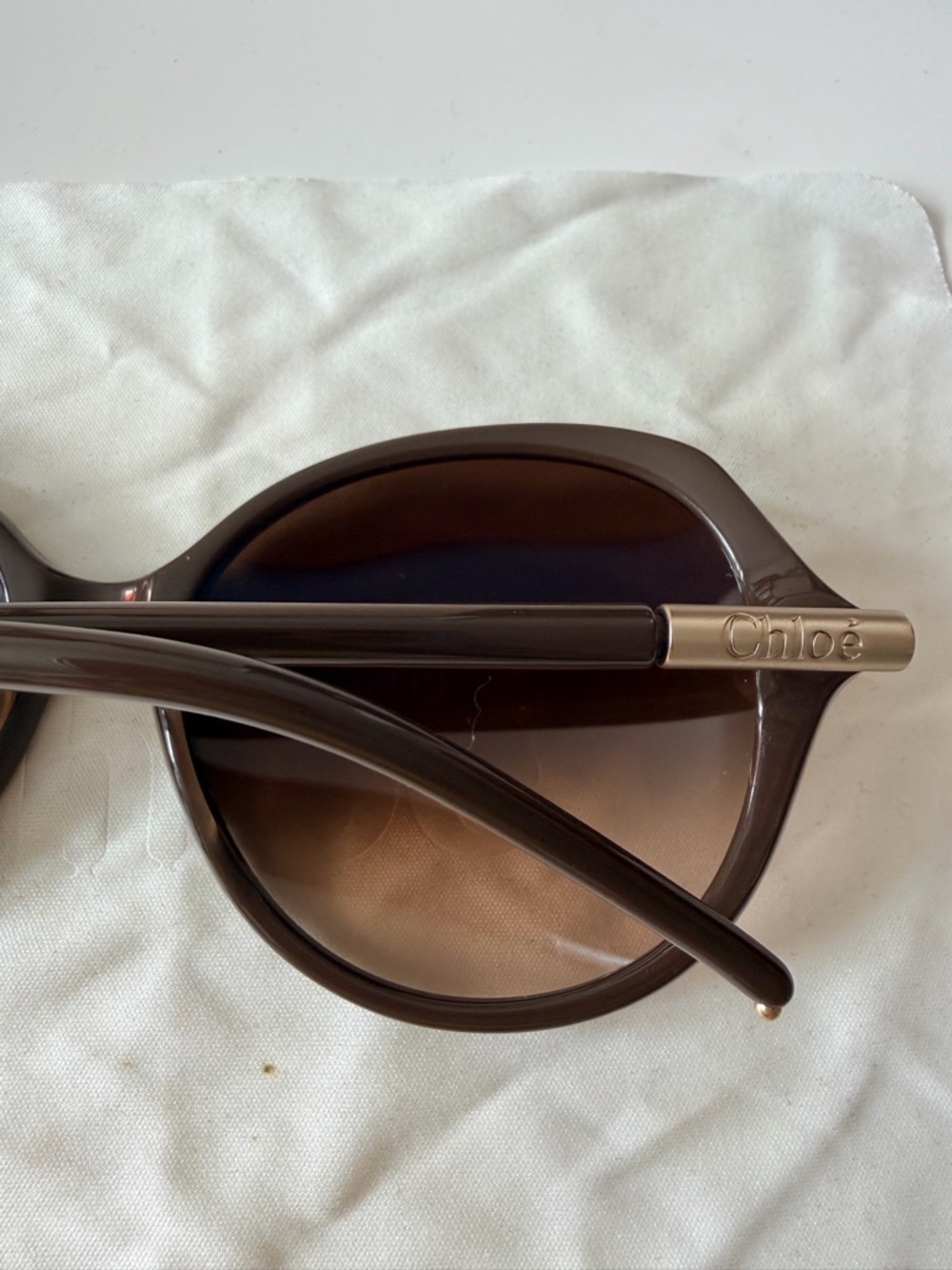 Chloe Brown Gradient Round Sunglasses for Women NO box - Picture 7 of 14